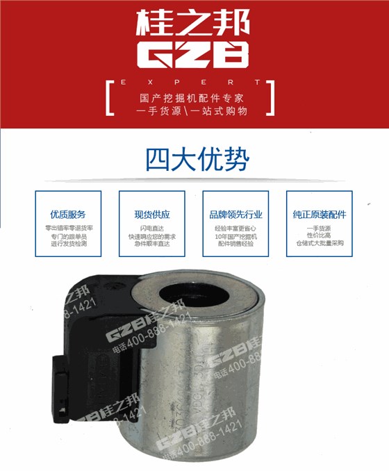 柳工挖掘機電磁閥線圈
