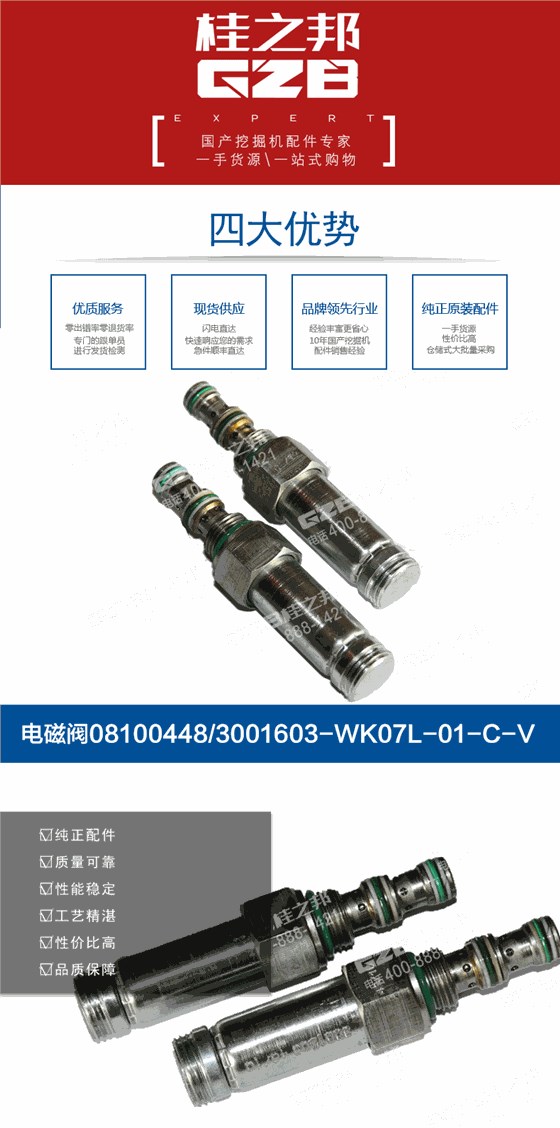 挖掘機電磁閥閥芯