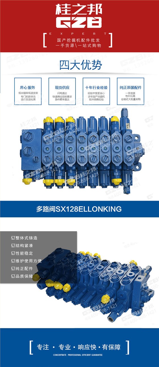 龍工挖掘機多路閥