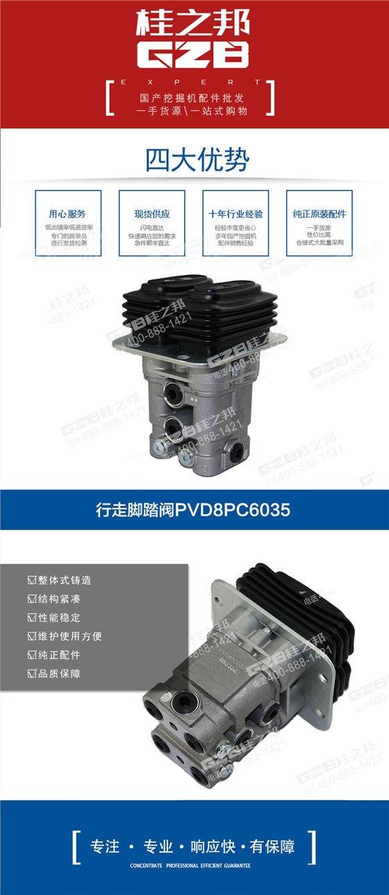 山重挖掘機配件 行走腳踏閥