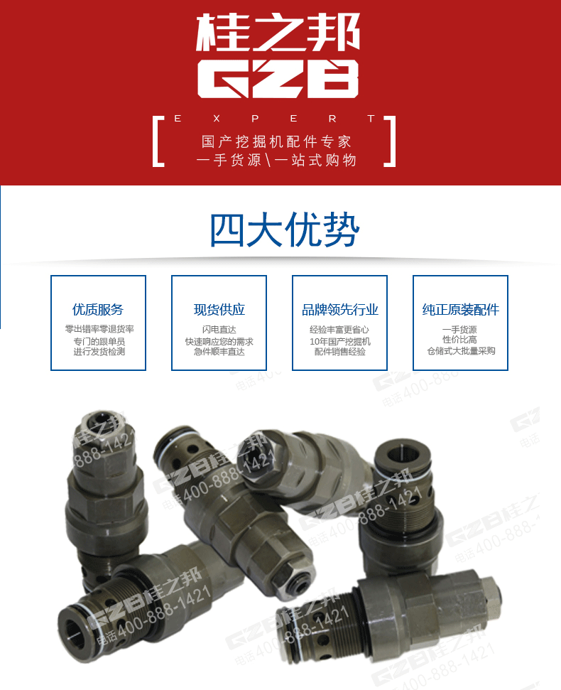 挖掘機旁通溢流閥