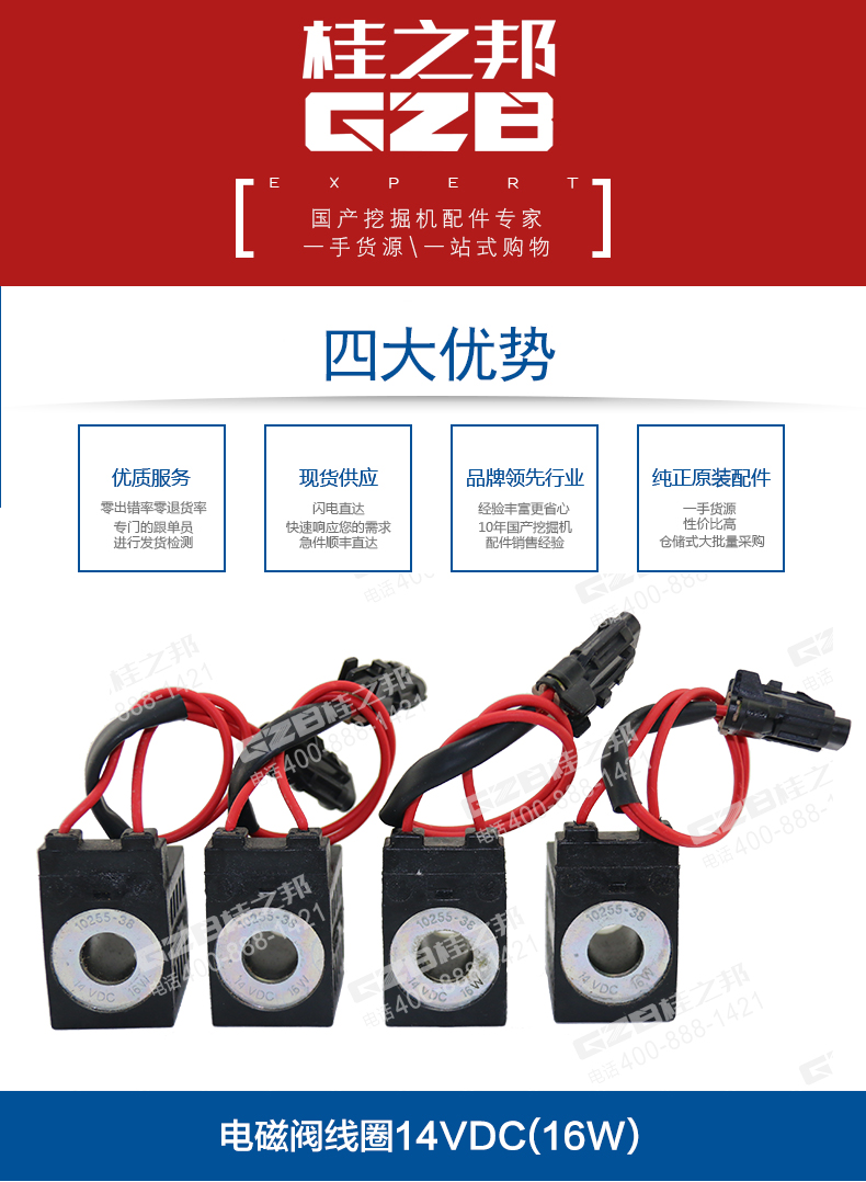 廈工挖掘機電磁閥線圈