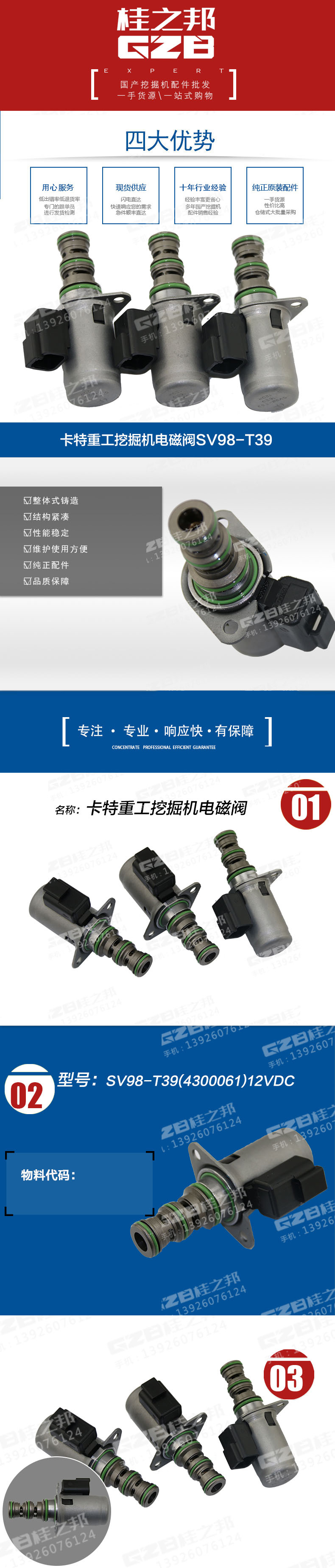 卡特重工挖掘機電磁閥