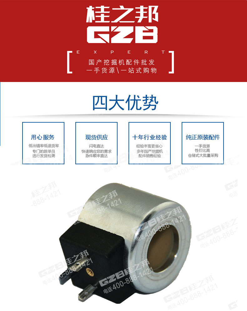 福田雷沃挖掘機(jī)電磁閥線圈